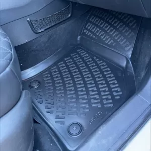 Car Mats 3D From Rubber TPE Suitable for VW Golf 7 VII/T-Roc/Leon 5F/Audi A3 8V/Audi Q2/Skoda Karoq Rizline 4 Pcs Black-image-6293408