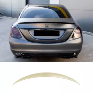 Trunk Spoiler suitable for Mercedes-Benz C-Class W205 Sedan 13-20 A Design look Lipspoiler made from ABS Plastic-image-6293498