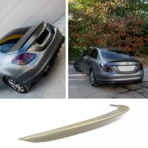 Trunk Spoiler suitable for Mercedes-Benz C-Class W205 Sedan 13-20 A Design look Lipspoiler made from ABS Plastic-image-6293501