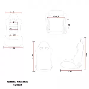 Bucket Seats R8 Style Fabric Black With Red Stitching Pair 2 Pcs-image-6293525