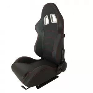 Bucket Seats Apollo Sport PVC Black With Red Stitching Pair 2 Pcs-image-6293530