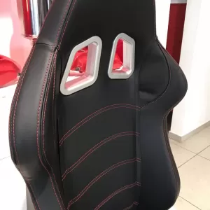 Bucket Seats Apollo Sport PVC Black With Red Stitching Pair 2 Pcs-image-6293531