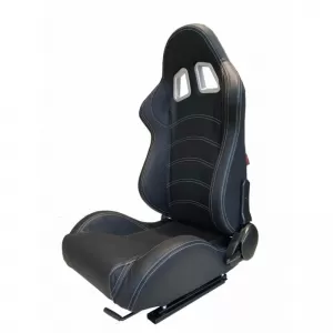 Bucket Seats Apollo Sport PVC Black With White Stitching Pair 2 Pcs-image-6293536