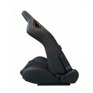 Bucket Seats R8 Style PVC Black With Red Stitching Pair 2 Pcs-image-6293547