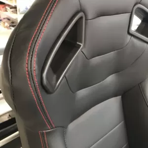 Bucket Seats R8 Style PVC Black With Red Stitching Pair 2 Pcs-image-6293552