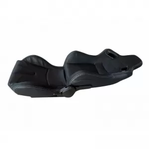 Bucket Seats R8 Style PVC Black With White Stitching Pair 2 Pcs-image-6293560