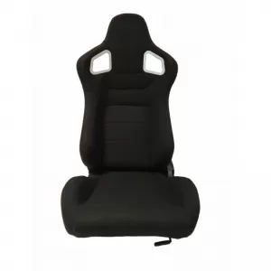 Bucket Seats RS Style Fabric Black With Red Stitching Pair 2 Pcs-image-6293568