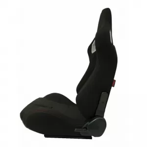 Bucket Seats RS Style Fabric Black With Red Stitching Pair 2 Pcs-image-6293570