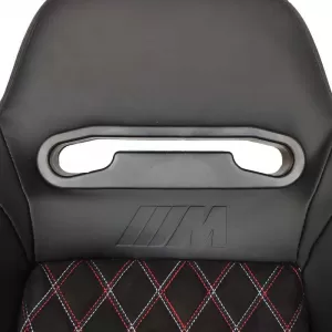 Bucket Seats Zeus M Power Design Design Design PVC/Suede Black Tricolor Seams & Cross Tricolor Stitching Pair 2 Pcs-image-6293580