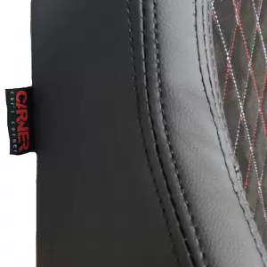 Bucket Seats Zeus M Power Design Design Design PVC/Suede Black Tricolor Seams & Cross Tricolor Stitching Pair 2 Pcs-image-6293581