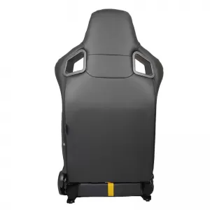 Bucket Seats RS Performance PVC / Suede / Fabric Black With Yellow Line Pair 2 Pcs-image-6293605