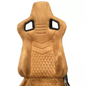 Bucket Seats RS Suede Alcantara Beige With Beige Cross Stitching Pair 2 Pcs-image-6293623