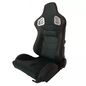Bucket Seats RS PVC Black With Red Stitching Pair 2 Pcs-image-6293663