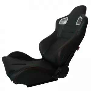 Bucket Seats RS PVC Black With Red Stitching Pair 2 Pcs-image-6293665