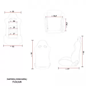 Bucket Seats RS PVC Black With Red Stitching Pair 2 Pcs-image-6293669