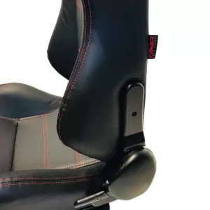 Bucket Seats Zeus PVC Black with Red Stitching and Carner Logo Pair 2 Pcs-image-6293675