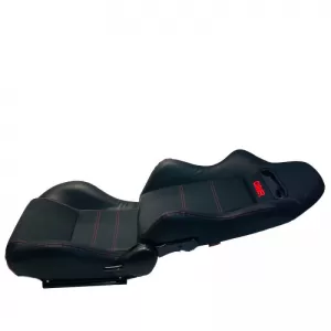 Bucket Seats Zeus PVC Black with Red Stitching and Carner Logo Pair 2 Pcs-image-6293677