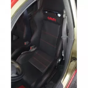 Bucket Seats Zeus PVC Black with Red Stitching and Carner Logo Pair 2 Pcs-image-6293679