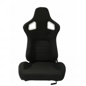 Bucket Seats RS Fabric Black With White Stitching Pair 2 Pcs-image-6293699