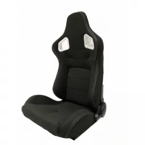 Bucket Seats RS Fabric Black With White Stitching Pair 2 Pcs-image-6293702