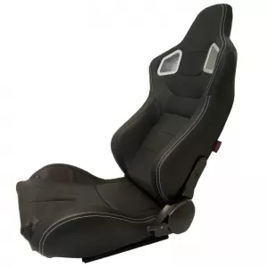 Bucket Seats RS PVC Black With White Stitching Pair 2 Pcs-image-6293709