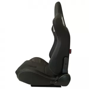 Bucket Seats RS PVC Black With White Stitching Pair 2 Pcs-image-6293710