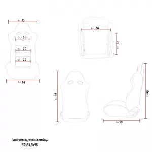 Bucket Seats RS PVC Black With White Stitching Pair 2 Pcs-image-6293712