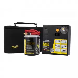 Air Compressor AirMan ResQ suitable for use with Pressure Gauge And Tire Sealant 450ml 71-051-image-6293805