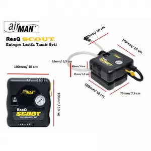 Air Compressor AirMan ResQ Scout VT 12V with Pressure Gauge and Tire Sealant 100ml 76-086-005-image-6293832