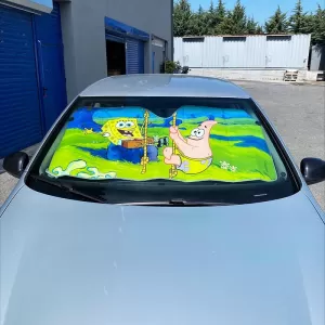 Sun Shade Interior Front Window suitable for Car Sponge Bob & Patrick 60 x 130 cm-image-6293908