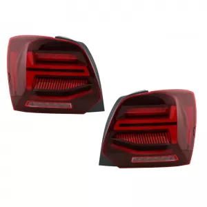 Tailights Set Suitable for VW Polo 6R 09-14 LED Bar Dynamic Red/Crystal VLand-image-6294341