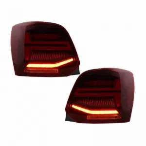 Tailights Set Suitable for VW Polo 6R 09-14 LED Bar Dynamic Red/Crystal VLand-image-6294344