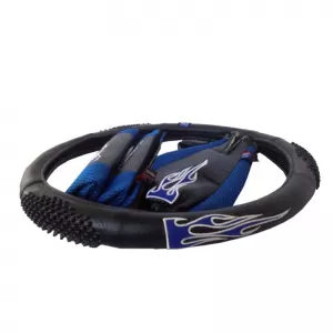 Steering Wheel Cover PVC Flame Blue Medium 38cm-image-6294602