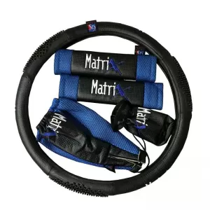 Steering Wheel Cover PVC Matrix Blue Medium 38cm-image-6294612