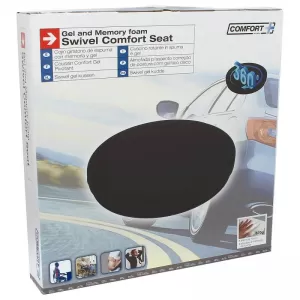 Seat Support Anatomic / Orthopedic Cushion Memory Foam & Gel Rotating RK19009 40x6cm Black 1 pc-image-6294746
