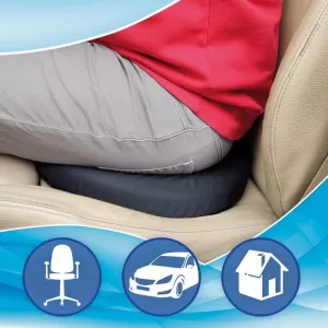 Seat Support Anatomic / Orthopedic Cushion Memory Foam & Gel Rotating RK19009 40x6cm Black 1 pc-image-6294754