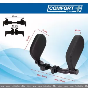 Neck Support Headrest Cushion Memory Foam HLU1000 11x20x3.5cm Black 1 pc-image-6294787