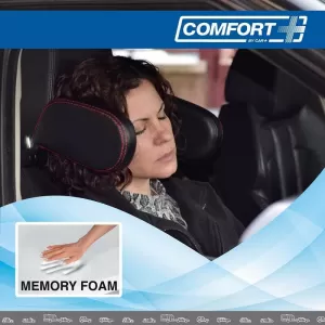 Neck Support Headrest Cushion Memory Foam HLU1000 11x20x3.5cm Black 1 pc-image-6294789