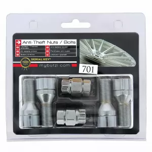 Antitheft Wheel Nuts / Bolts Butzi Premium Kit 6 pcs With Unique Key-Tool Type-CC M14x1.25 L27 T17-image-6294821