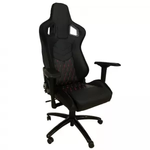 Bucket Seat RS Gaming Chair PVC - Suede Black/Red Cross Stitch Carner 2039-image-6295417