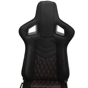 Bucket Seat RS Gaming Chair PVC - Suede Black/Red Cross Stitch Carner 2039-image-6295421