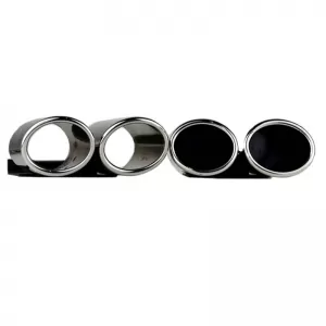 Exhaust Pipes Double Suitable for Audi A3 8V 12-15 S3 Look 2 Pcs-image-6295634