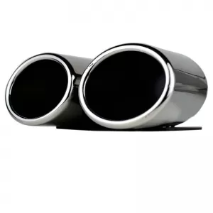 Exhaust Pipes Double Suitable for Audi A3 8V 12-15 S3 Look 2 Pcs-image-6295635
