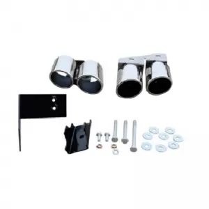 Exhaust Pipes Double Suitable for Audi A4 B8 08-15 S4 Look 2 Pcs-image-6295645