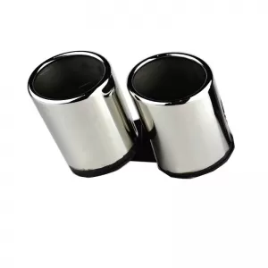 Exhaust Pipes Double Suitable for Audi A4 B8 08-15 S4 Look 2 Pcs-image-6295646