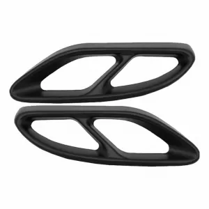 Black Muffler Tips Covers suitable for Mercedes-Benz C-Class W205 S65 E65 GLE W166 X166 GLC W253 Sport Design-image-6295667