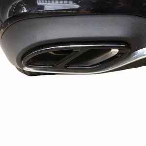 Black Muffler Tips Covers suitable for Mercedes-Benz C-Class W205 S65 E65 GLE W166 X166 GLC W253 Sport Design-image-6295668