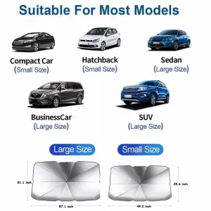 Sun Shade Interior Front Window Umbrella Small 125x110x65cm