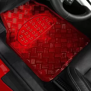 Car Mats Universal Aluminium Red 4 Pcs-image-6295773