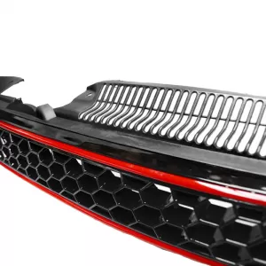Front Grille suitable for VW Golf VI (6) 08-11 GTI Look Honeycomb With Red Line 1 Pc-image-6295812